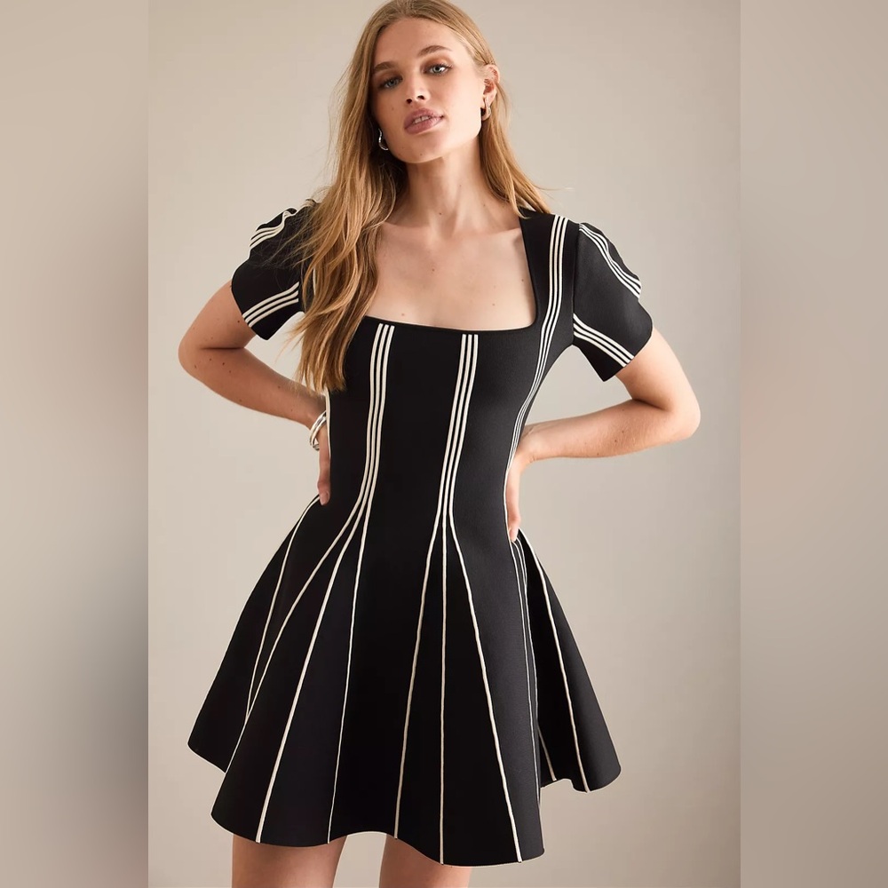ANTHRO CLEAROUT Anthropologie Black Mini Dress - fit and flare